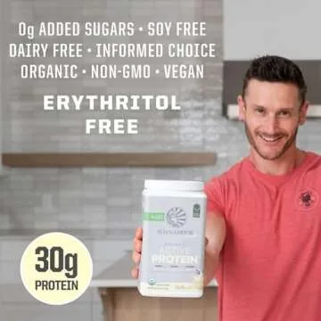 Sunwarrior Vegan Protein Powder Plant-Based USDA Organic BCAAs | Sugar, Gluten, Dairy Free Non-GMO | Vanilla Flavored 20 Servings | Sport Active