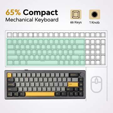 EPOMAKER EK68 65% Wireless Gaming Keyboard - Customizable Gasket Mechanical Keyboard