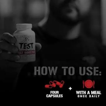 5% Nutrition Rich Piana Test | Natural Testosterone Booster for Men | Muscle Builder, Male Vitality, Energy & Stamina | Tongkat Ali (Longjack), Shilajit, Fenugreek, DIM, Boron | 120 Capsules