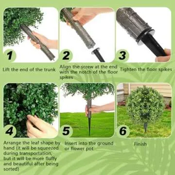 Canlierr 2 Pcs UV Resistant Artificial Boxwood Ball