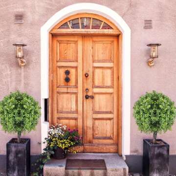 Canlierr 2 Pcs UV Resistant Artificial Boxwood Ball