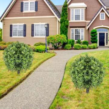 Canlierr 2 Pcs UV Resistant Artificial Boxwood Ball