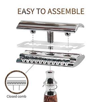 Safety Razor Silver | Bamboo Double Edge Razor | Mens Razors for Shaving | Safety Razor For Women | Shaving Razor | Double Edge Safety Razor | Single Blade Razors for Men | Reusable Razor | Bambaw