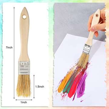 Nuogo 150 Pcs Chip Paint Brushes 1 Inch Paint Brush Bulk Multipurpose Household Bristle with Wooden Handle for Drawing Staining Basting Dyeing Applying Glues Art Crafts