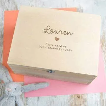 Engraved Keepsake Box for Baptism - Gift for Baby