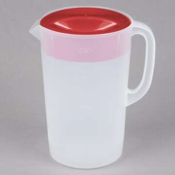 Rubbermaid Pitcher Classic 1 Gallon Clear Base, Red Lid