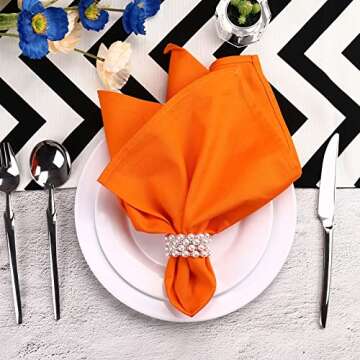 LogHog Pearl Napkin Rings Set of 6, Delicate Handmade Napkin Holder Ring Buckles Ideal Table Setting...