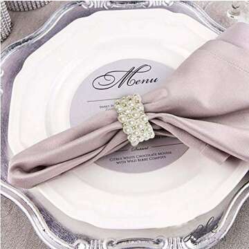 LogHog Pearl Napkin Rings Set for Elegant Table Decor