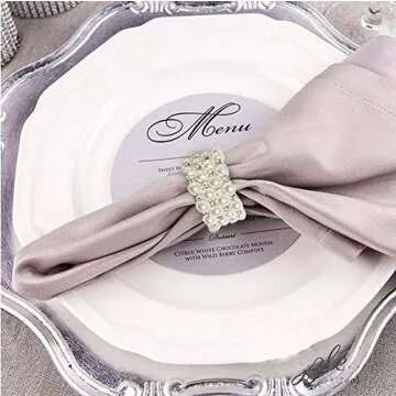 LogHog Pearl Napkin Rings Set for Elegant Table Decor