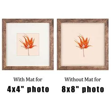 TOFOREVO Picture Frames 8x8 Set of 2 Rustic Wood Grain Photo Frame for Gallery Wall Mounting or Tabl...