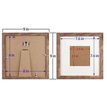 TOFOREVO Picture Frames 8x8 Set of 2 Rustic Wood Grain Photo Frame for Gallery Wall Mounting or Tabletop Display