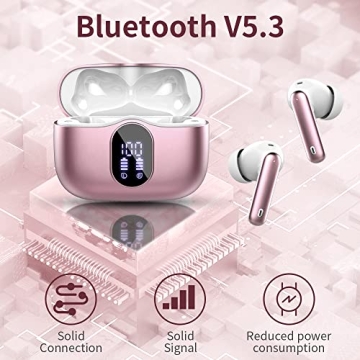 Bluetooth 5.3 Wireless Earbuds with Noise Cancelling