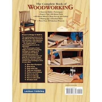 The Complete Book of Woodworking: Step-by-Step Guide to Essential Woodworking Skills, Techniques, To...