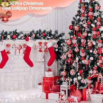 Liliful Christmas Candy Ornament Set 30 Pcs Decorations