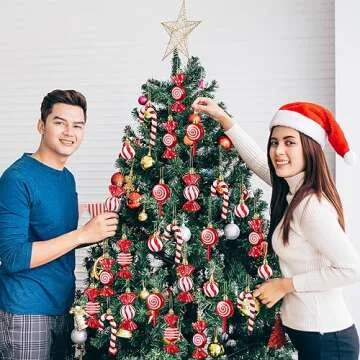 Liliful Christmas Candy Ornament Set 30 Pcs Decorations