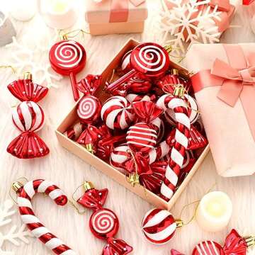 Liliful Christmas Candy Ornament Set 30 Pcs Decorations