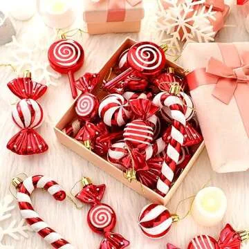Liliful Christmas Candy Ornament Set 30 Pcs Decorations