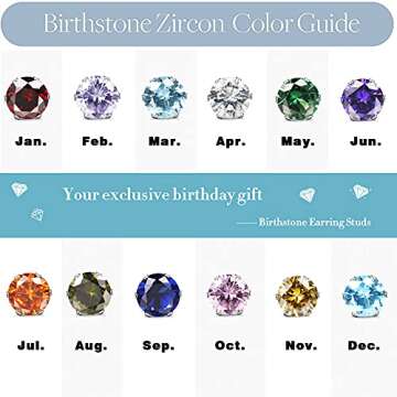 Jstyle Hypoallergenic Stud Earrings Set for Sensitive Ears