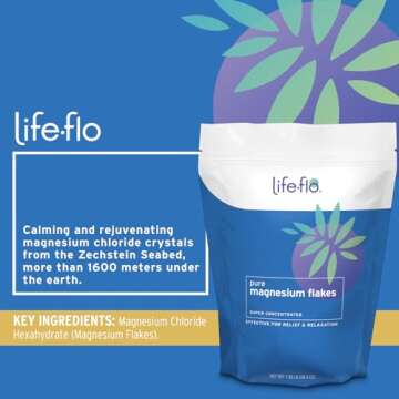 Life-flo Pure Magnesium Bath Flakes - Luxurious Spa Soak from The Zechstein Seabed for Ultimate Rela...