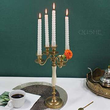 White Tapered Candle Twist Candlestick,Gedengni 10INCH Spiral Taper Candles Long Twisted Candle Sticks for Dinner Table Wedding Home Decoration,2pcs,SM101-WHITE