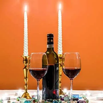 White Tapered Candle Twist Candlestick,Gedengni 10INCH Spiral Taper Candles Long Twisted Candle Sticks for Dinner Table Wedding Home Decoration,2pcs,SM101-WHITE