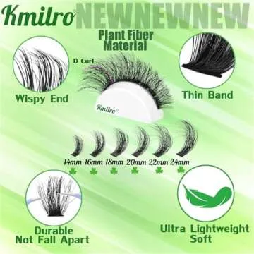 Kmilro Thick Lash Clusters 14-24mm DIY Eyelash Extensions