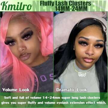 Kmilro Thick Lash Clusters 14-24mm DIY Eyelash Extensions