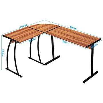 GreenForest 58.1" L Shaped Gaming Desk for Home Office