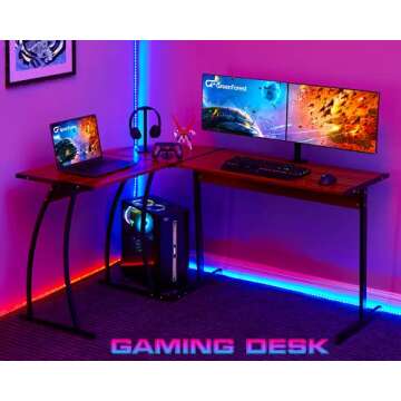 GreenForest 58.1" L Shaped Gaming Desk for Home Office