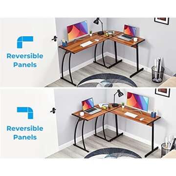 GreenForest 58.1" L Shaped Gaming Desk for Home Office