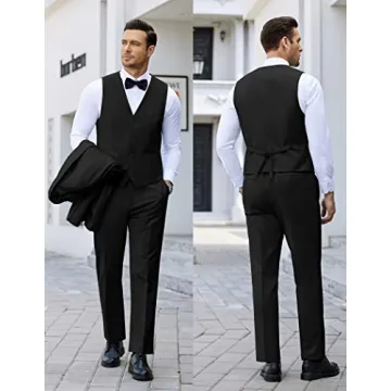 COOFANDY Men's 4 Pieces Shawl Lapel Tuxedo for All Occasions