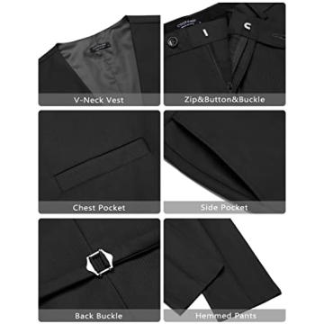 COOFANDY Men's 4 Pieces Shawl Lapel Tuxedo for All Occasions