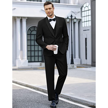 COOFANDY Men's 4 Pieces Shawl Lapel Tuxedo for All Occasions
