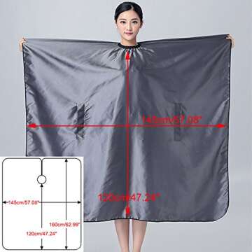 OLizee Hair Cut Hairdressing Cape Cloth Apron Stretch Out Hand Waterproof Salon Barber Gown 57 x 63,...