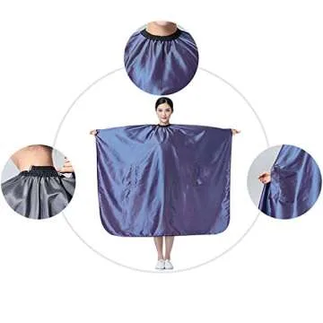 OLizee Hair Cut Hairdressing Cape Cloth Apron Stretch Out Hand Waterproof Salon Barber Gown 57 x 63, (White)