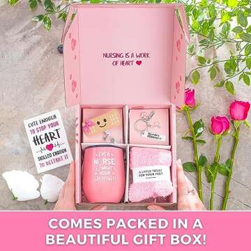 Beautiful Nurse Gifts For Women - 5 Pcs Nurse Gift Set, Nursing Gifts, Rn Gifts For Nurses, Nurse Gift Box For Graduation, Nurse Practitioner, New Nurses, Christmas, Appreciation Nurse Gift Basket