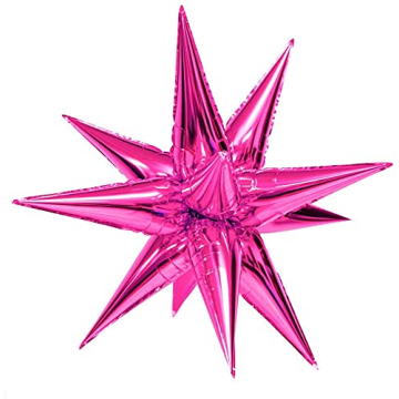 Large Foil 12 Points Balloon Star- Burst Balloons 3D Star Balloons for Party Supplies Birthday Weddi...