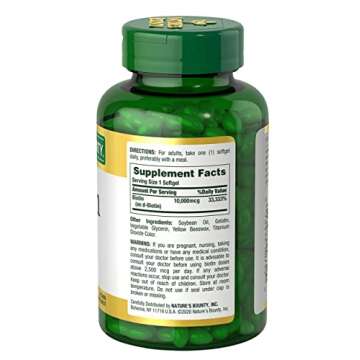 Nature's Bounty Biotin 10,000 mcg, 250 Rapid Release Softgels