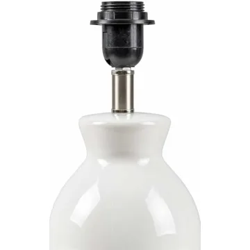 BoutiqueRugs Salgareda Boho Ceramic and Jute Bedside Table Lamp for Bedroom Nightstand - End Side Lighting for Living Room - Shade Rattan - White, Beige - 15" H