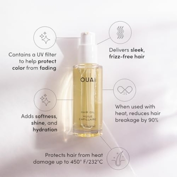 OUAI Hair Oil - Frizz Control Heat Protectant