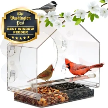 Nature Anywhere Transparent Acrylic Window Bird Feeders for Outdoors - Observe Nature Up Close