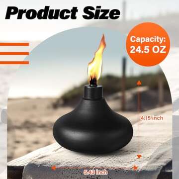 FAN-Torches 8 Pack Metal Table Top Torches - Durable Designs for Outdoor Events!