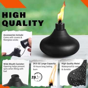 FAN-Torches 8 Pack Citronella Table Top Outdoor Torches