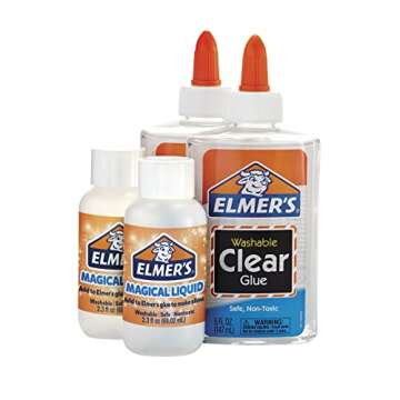 Elmer’s Slime Starter Kit, Clear School Glue, Glitter Glue Pens & Magical Liquid Activator Solution, 9 Count