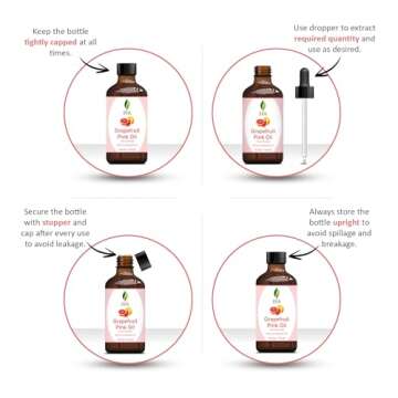 SVA Grapefruit Essential Oil Pink – 4 Fl Oz – 100% Natural Grapefruit Oil - for Diffuser, Hair C...