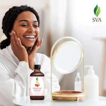 SVA Grapefruit Essential Oil Pink – 4 Fl Oz – 100% Natural Grapefruit Oil - for Diffuser, Hair Care, Face, Skin Care, Aromatherapy, Scalp and Body Massage, Soap and Candle Making - with Dropper