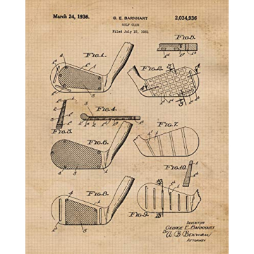 Vintage Golf Patent Prints for Enthusiasts and Collectors