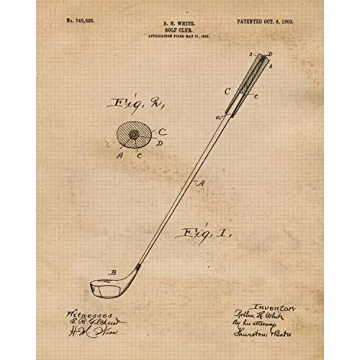 Vintage Golf Patent Prints for Enthusiasts and Collectors
