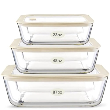Urban Green Glass Food Containers 3 Pack - Eco-Friendly