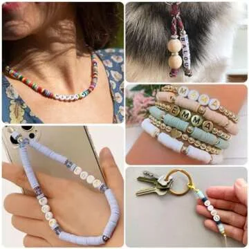 600pcs Acrylic Letter Beads Alphabet Gold Letters White Round Bead, 4x7mm, for Friendship Bracelets and Gifts Souvenir Jewelry Making